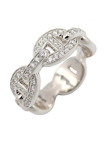 Hermès Hermes Chaine d'Ancre Enchainée PM Diamond Ring, 18K White Gold (18KWG), Diamond, Women's, Clear/Silver Tone, H120647B00047 (view 1)