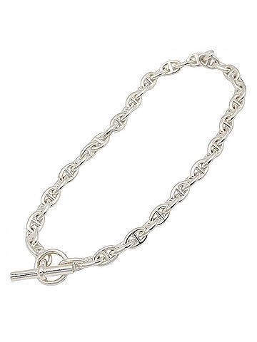 Hermès Hermes Chaine d'Ancre PM 43-link necklace, sterling silver (925), men's and women's, tone. (view 2)