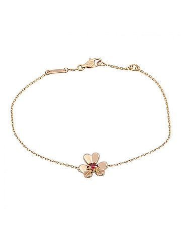 Van Cleef & Arpels Van Cleef &amp; Arpels Frivole Mini Ruby Bracelet, 18K Pink Gold (PG), Ruby, Women's, Red/Gold Tone, VCARP7S900 (view 1)