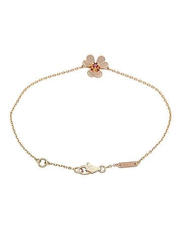 Van Cleef & Arpels Van Cleef &amp; Arpels Frivole Mini Ruby Bracelet, 18K Pink Gold (PG), Ruby, Women's, Red/Gold Tone, VCARP7S900 (view 2)