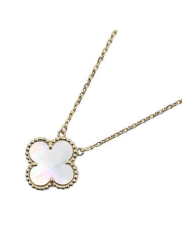 Van Cleef & Arpels Van Cleef &amp; Arpels Vintage Alhambra Mother-of-Pearl Necklace, 18K (Yellow Gold), Mother-of-Pearl, Women's, Gold/White Tones, ARA45900 (view 1)