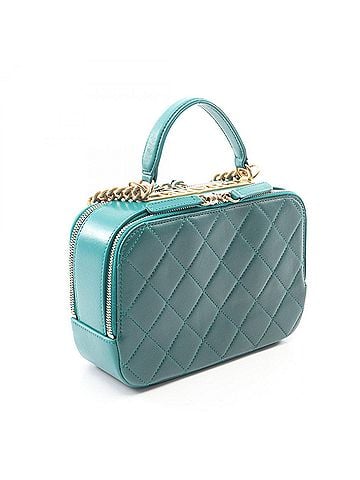 Chanel Chanel Matelassé Top Handle 2-Way Shoulder Bag/Handbag, Leather, Women's, Green (view 2)