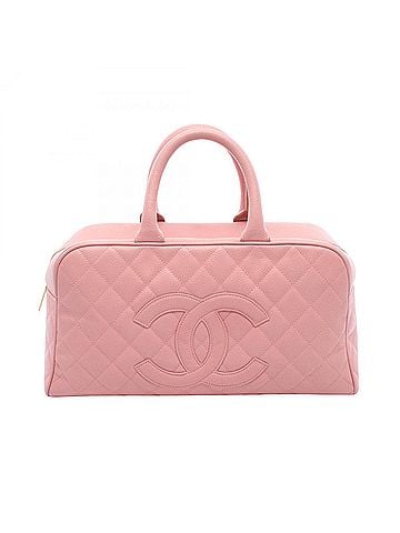 Chanel Chanel Matelassé Coco Mark Bowling Bag Handbag, Caviar Skin (Grained Calfskin), Women's, Pink (view 1)