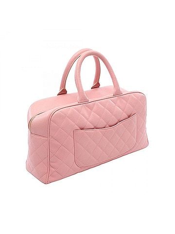 Chanel Chanel Matelassé Coco Mark Bowling Bag Handbag, Caviar Skin (Grained Calfskin), Women's, Pink (view 2)