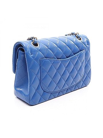 Chanel Chanel Matelassé Double Flap Shoulder Bag/Handbag, Caviar Leather (Grained Calfskin), Women's, Blue (view 2)