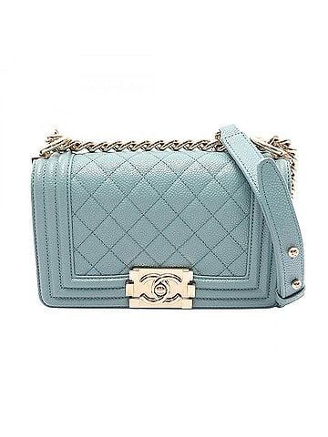 Chanel Chanel Boy Small Shoulder Bag/Handbag, Caviar Leather (Grained Calfskin), Women's, Blue, A67085 (view 1)