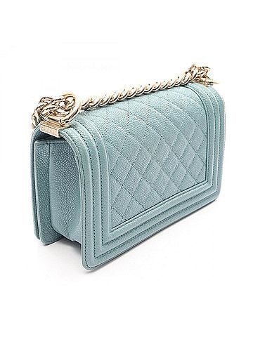 Chanel Chanel Boy Small Shoulder Bag/Handbag, Caviar Leather (Grained Calfskin), Women's, Blue, A67085 (view 2)