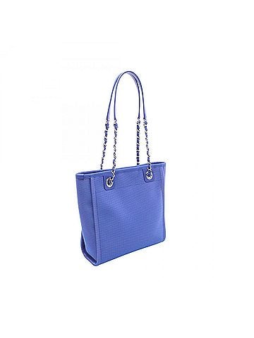 Chanel Chanel Deauville PM Tote Bag Handbag Canvas Leather Women's Blue/Red (view 2)