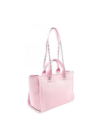 Chanel Chanel Deauville Tote Bag Handbag, Canvas and Leather, Women's, Pink, A67001 (view 2)