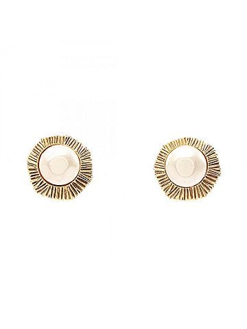 Chanel Chanel Statement Earrings, Gold Plated (GP), Faux Pearl, Women's, Gold/White Tones (view 1)