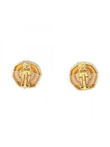 Chanel Chanel Statement Earrings, Gold Plated (GP), Faux Pearl, Women's, Gold/White Tones (view 2)