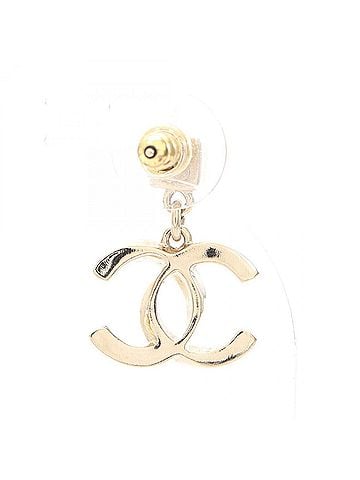 Chanel Chanel Coco Mark Swing Earrings, Gold Plated (GP) Rhinestone Women's, Tone, Clear Tone (view 2)