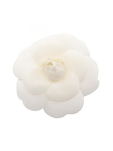 Chanel Chanel Camellia Brooch, Fabric Accessory, Women's, White (view 1)