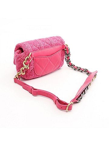 Chanel Chanel CHANEL CHANEL19 Matelassé Combination Hardware Waist Bag Handbag Fabric Leather Women's Pink (view 2)