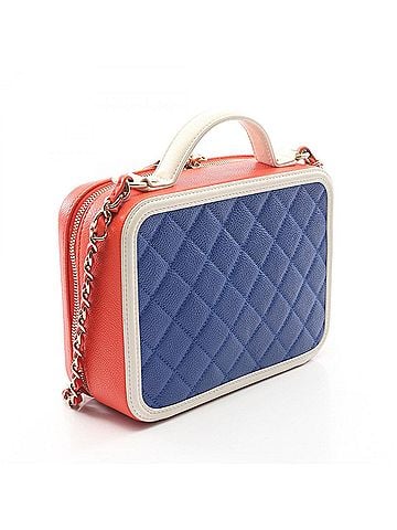 Chanel Chanel CC Figley Vanity Bag, Shoulder Handbag, Caviar Skin (Grained Calfskin), Women's, Blue, White, Red (view 2)