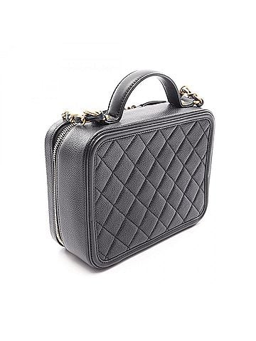 Chanel Chanel CC Figley Vanity Bag, 2-Way Shoulder Bag/Handbag, Caviar Skin (Grained Calfskin), Women's, Black, A93343 (view 2)