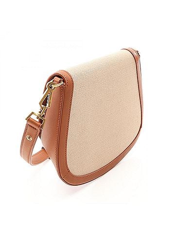 Yves Saint Laurent Yves Saint Laurent Saint Laurent Paris Voltaire Shoulder Bag/Handbag, Canvas and Leather, Women's, Beige/Brown (view 2)