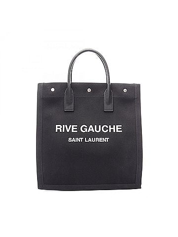 Yves Saint Laurent Yves Saint Laurent Saint Laurent Paris RIVE GAUCHE Tote Bag/Handbag, Canvas and Leather, Women's, Black/White, 632539 (view 1)