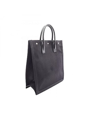 Yves Saint Laurent Yves Saint Laurent Saint Laurent Paris RIVE GAUCHE Tote Bag/Handbag, Canvas and Leather, Women's, Black/White, 632539 (view 2)