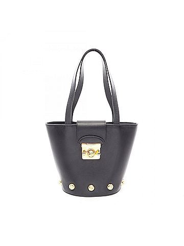 Salvatore Ferragamo Salvatore Ferragamo Leather Handbag with Heel Hardware, Black, for Women (view 1)
