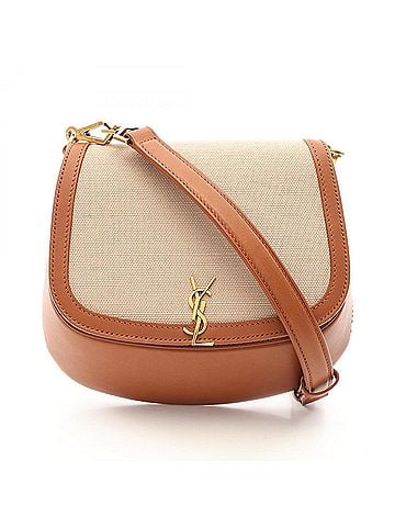 Yves Saint Laurent Yves Saint Laurent Saint Laurent Paris Voltaire Shoulder Bag/Handbag, Canvas and Leather, Women's, Beige/Brown (view 1)