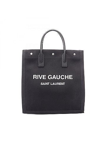 Yves Saint Laurent Yves Saint Laurent Saint Laurent Paris RIVE GAUCHE Tote Bag/Handbag, Canvas and Leather, Women's, Black/White, 632539 (view 1)
