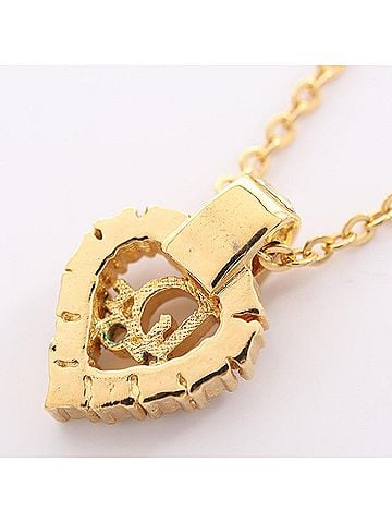 Christian Dior Christian Dior Dior Logo Heart Necklace Jewelry GP (Gold Plated) Rhinestone Women's Gold Tone Clear (view 2)