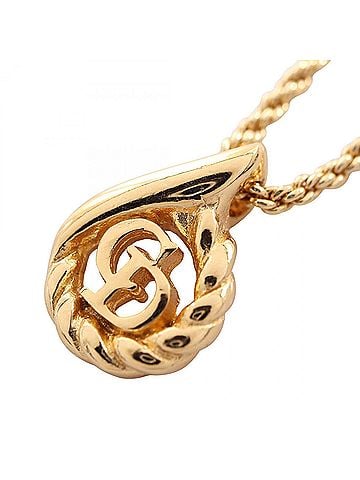 Christian Dior Christian Dior Dior CD Logo Necklace, Gold Plated (GP), Women's, Tone (view 1)