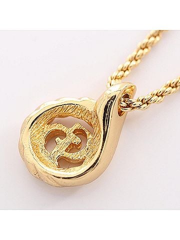 Christian Dior Christian Dior Dior CD Logo Necklace, Gold Plated (GP), Women's, Tone (view 2)