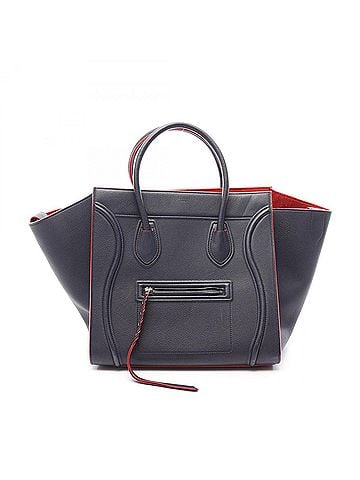 Céline Celine Luggage Phantom Tote Bag Handbag Leather Women's Navy/Red (view 1)