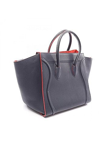 Céline Celine Luggage Phantom Tote Bag Handbag Leather Women's Navy/Red (view 2)
