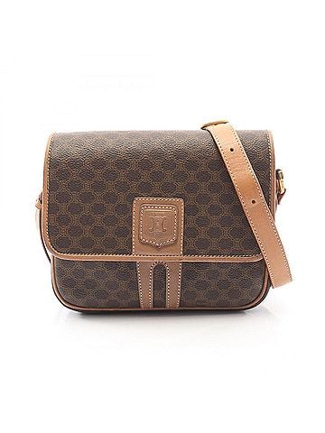 Céline Celine Macadam Shoulder Bag/Handbag, Coated Canvas and Leather, Women's, Brown (view 1)