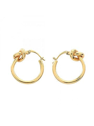 Céline Celine Knot Hoop Earrings, Gold Plated (GP), Women's, Tone (view 1)