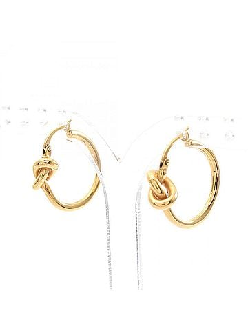 Céline Celine Knot Hoop Earrings, Gold Plated (GP), Women's, Tone (view 2)