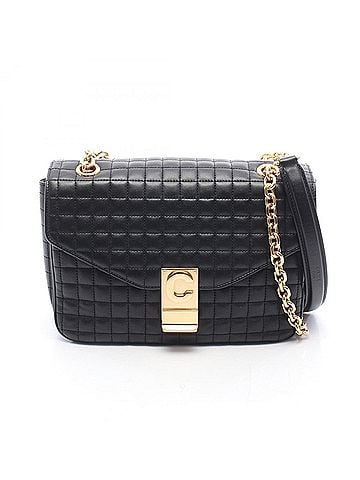 Céline Celine C Medium Shoulder Bag Handbag Leather Women's Black 187253BFC.38NO (view 1)