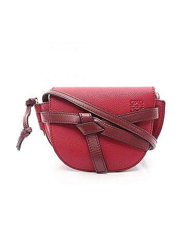 Loewe Loewe Gate Bag Mini Shoulder Handbag Leather Women's Red/Burgundy (view 1)