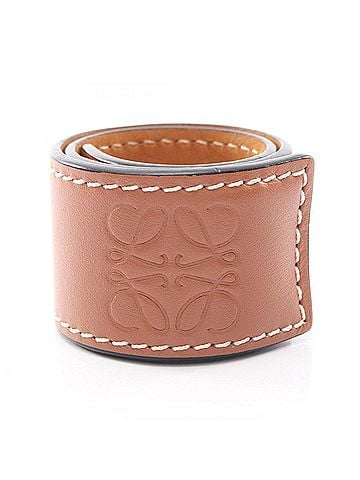 Loewe Loewe Anagram Slap Bangle, Leather Accessory, Women's, Brown (view 1)