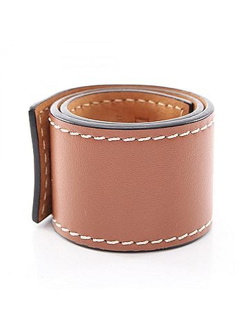 Loewe Loewe Anagram Slap Bangle, Leather Accessory, Women's, Brown (view 2)
