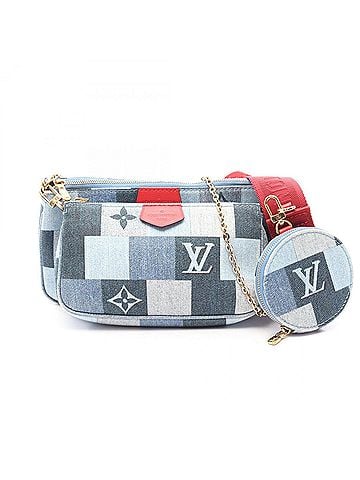 Louis Vuitton Louis Vuitton Multi Pochette Accessoires Denim Monogram 2-Way Shoulder Bag/Handbag, Leather, Women's, Blue/Multicolor M44990 (view 1)