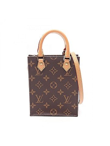 Louis Vuitton Louis Vuitton Petite Sac Plat Monogram 2-Way Handbag, Coated Canvas and Leather, Women's, Brown, M69442 (view 1)