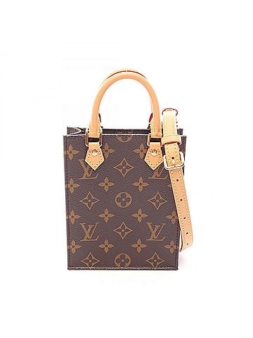 Louis Vuitton Louis Vuitton Petite Sac Plat Monogram 2-Way Handbag, Coated Canvas and Leather, Pattern, Women's, Brown, M81295 (view 1)