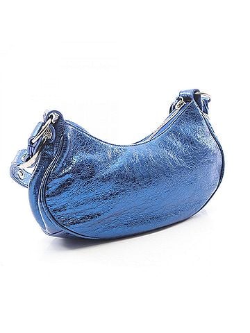 Balenciaga Balenciaga LE CAGOLE XS Metallic Shoulder Bag Handbag Leather Women's Blue (view 2)