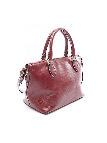 Prada Prada 2-way handbag, leather, women's, burgundy. (view 2)