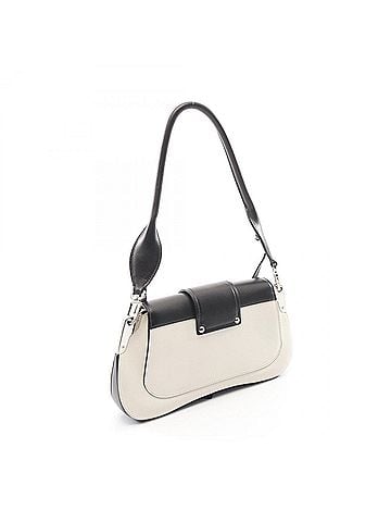 Prada Prada Sydney Shoulder Bag/Handbag, Leather, Women's, Black/White, 1BD168 (view 2)