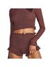 Free People Checkered-gingham Brown Blue Shorts Size M - photo 1