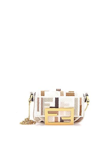Fendi Chain Baguette Charm Bag Zucca Embroidered Canvas Nano (view 1)