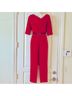 Black Halo Solid Red Pink Jumpsuit Size 2 - photo 4
