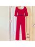 Black Halo Solid Red Pink Jumpsuit Size 2 - photo 8