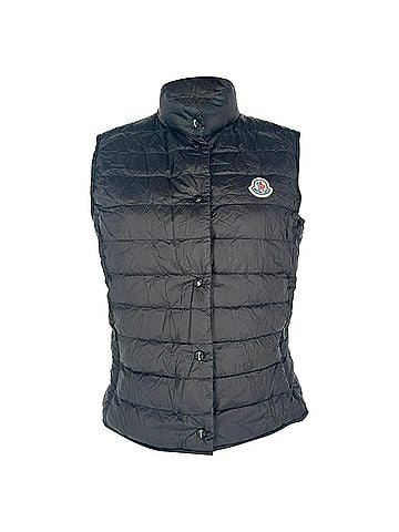 Moncler Moncler Liane Button-Down Gilet in Black Polyamide (view 1)