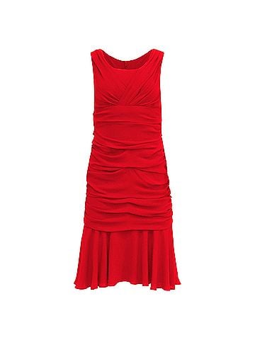 Dolce & Gabbana Dolce &amp; Gabbana Draped Midi Dress in Red Silk (view 1)
